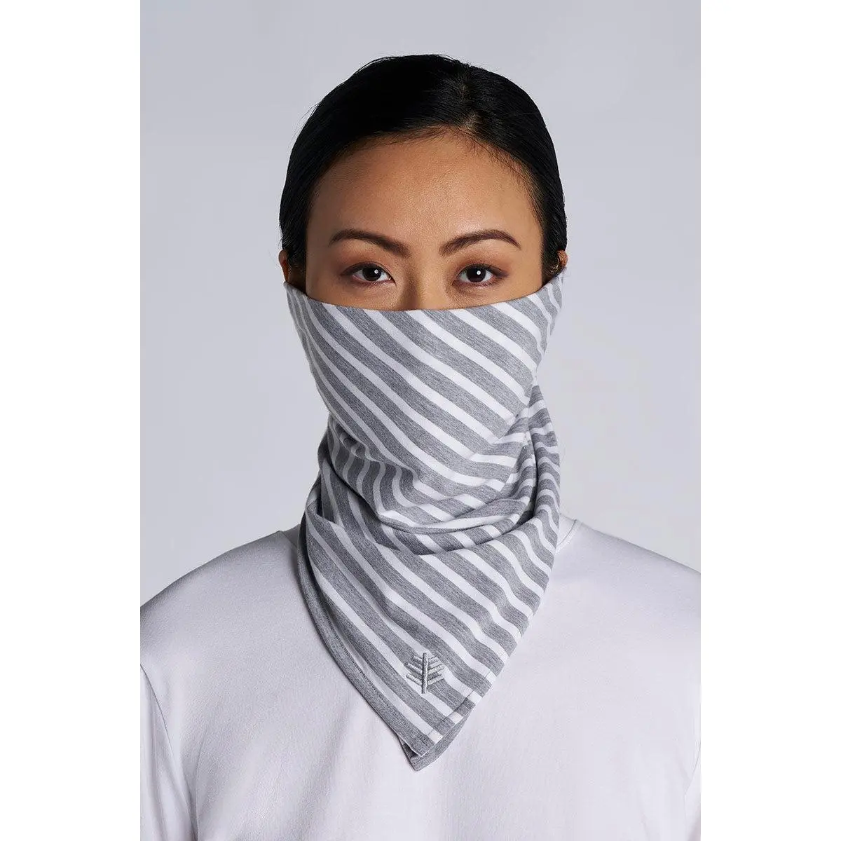 Sanibel | Unisex Everyday Beach Bandana | Grey/White Stripe