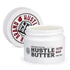 Hustle Butter Deluxe – Tattoo Butter for Before, During, and After the Tattoo Process – Lubricates and Moisturizes – Vegan Replacement for Petroleum-Based Products – 1 oz