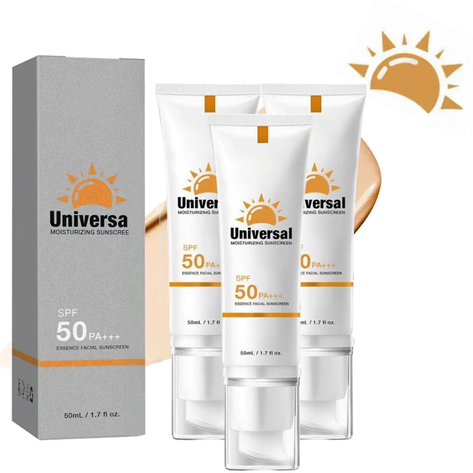 Soug Sun Facial Tinted Sunscreen Cream SPF50+, 50ml/1.7oz Organic Titanium-Glycerin Waterproof Hydrating Moisturizer for All Skin Types, Ideal for Hiking