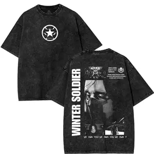 Winter Soldier Lightweight Acid Washed Tee, Bucky Barnes Vintage Shirt, Retro 90s T-shirt, Bootleg Movie Tee, The Winter Soldier 1917, Men Gifts