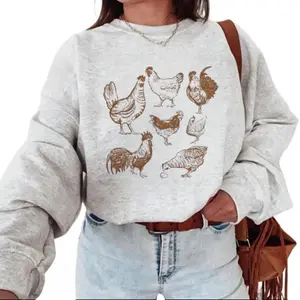 Vintage Chicken Sweater for Chicken obsessed, Raisin chickens tee, Farm crewneck, Love Chickens Cute sweatshirt Unisex Hoodie Cotton Womenswear tv girl merch betty boop stuff