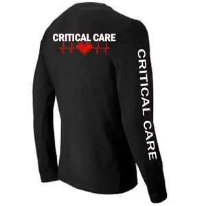 Critical Care Unisex Nurse Short and Long Sleeve Shirt, Custom only Chest Logo Option