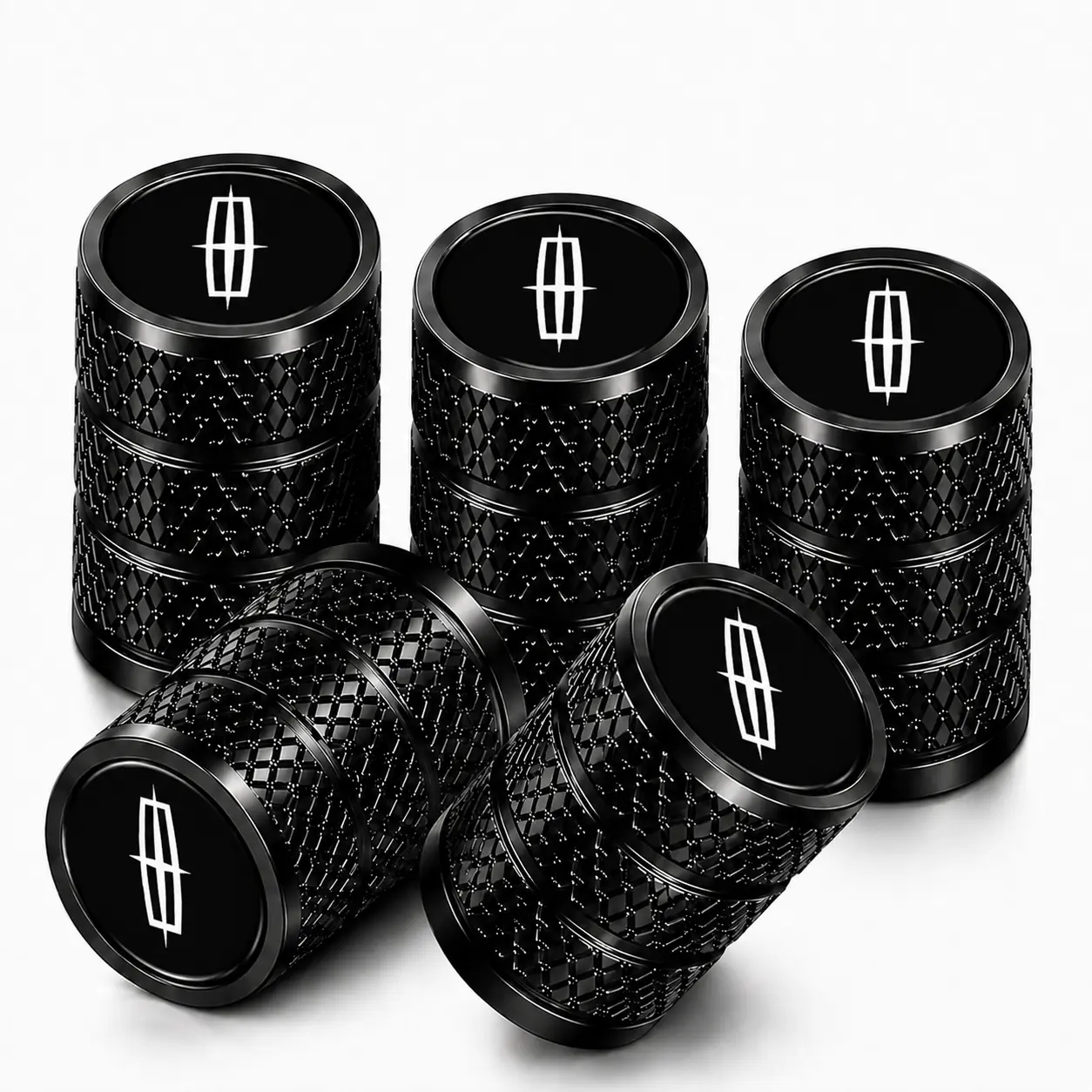5 Pack CNC Machined Aluminum Tire Valve Stem Caps Compatible with Lincoln Navigator Aviator Nautilus Corsair Continental MKZ Heavy Duty Rustproof Rubber O-Ring Seal Leak Free Dust Proof Tool Free Installation Luxury SUV Replacement Parts