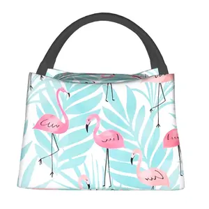 Lunch bag for both men and women, reusable hand-held insulation bag with flamingo pattern, is a must-have item for outdoor camping and daily commuting. It is made of safe and durable insulation material, with a portable and stylish design