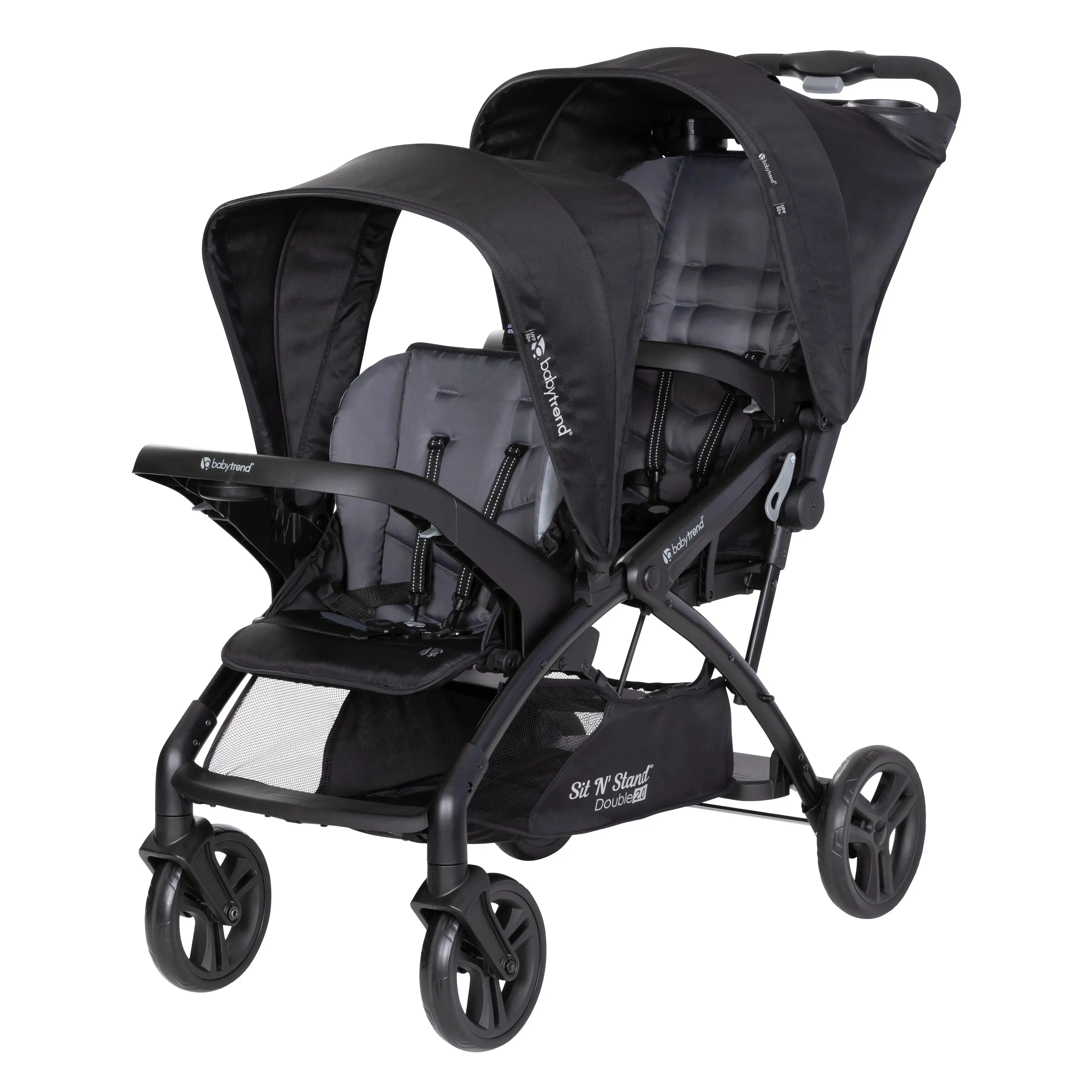 Baby Trend® Sit N Stand® Lightweight Foldable Double 2.0 Stroller w/ Removable 2 Panel Fully Ratcheting Canopy Baby Trend® Sit N Stand® Lightweight Foldable Double 2.0 Stroller w/ Removable 2 Panel Fully Ratcheting Canopy