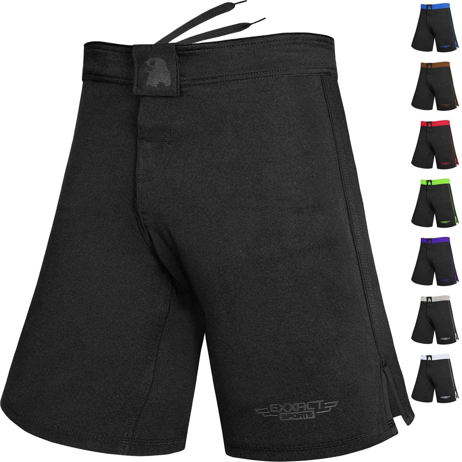 Exxact Sports MMA Shorts, IBJJF Ranked No Gi BJJ Jiu Jitsu Shorts for Men, Boxing, Cross Training & Grappling Shorts (Black)