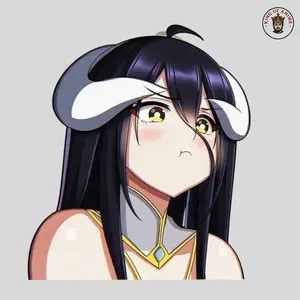 Albedo Sticker – Cute Waifu Expression, Funny Chibi Aesthetic for Laptop & Journal