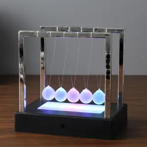 Newtons Swing Ball LED Light Up Newtons Science Kids Toys Balance Balls Desk Toys Home and Office Decor