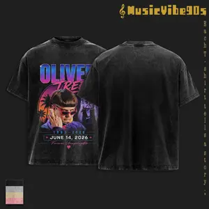 Vintage Oliver Trees Memorial Washed Shirt, RIP Oliver Trees Tribute Washed Tee, Oliver Trees 1993 - 2026 Graphic T Shirt, Alternative Music Fan Shirt, Black Music Washed Tee for Fans