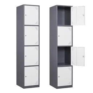 Letaya Modern 71" Lockable Metal Steel Locker with 4 Doors, Home Office Furniture Storage Cabinet for Office Employees, Home Sundries