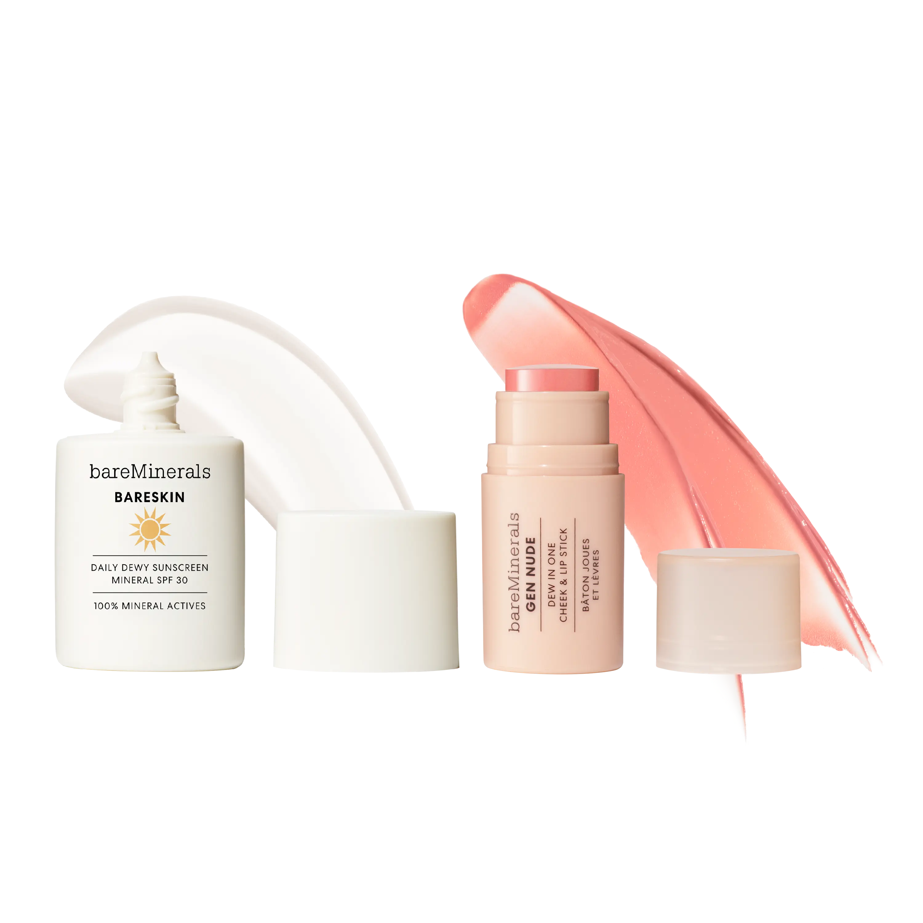 bareMinerals Dew It All Duo: Dew in One Cheek and Lip Stick + Daily Dewy Sunscreen Mineral SPF 30 - Balm Makeup bareMinerals Dew It All Duo: Dew in One Cheek and Lip Stick + Daily Dewy Sunscreen Mineral SPF 30 - Balm Makeup