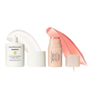 bareMinerals Dew It All Duo: Dew in One Cheek and Lip Stick + Daily Dewy Sunscreen Mineral SPF 30 - Balm Makeup