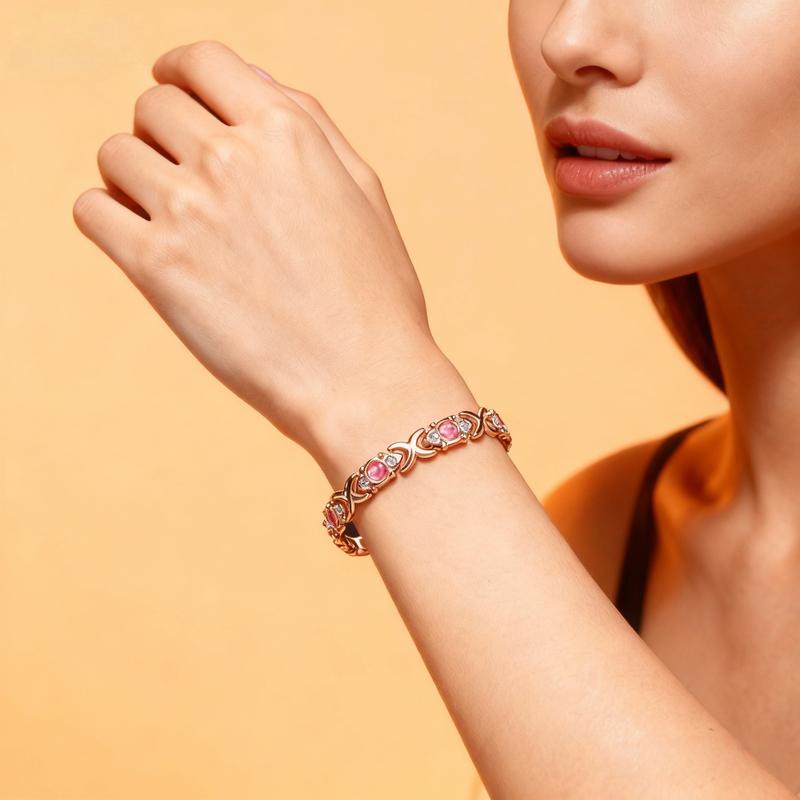 Energy magnet Copper  bracelet, eco-friendly alloy with diamonds, adjustable ladies' wristband Trendy Jewellery Accessories