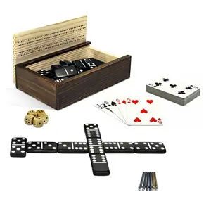 WE Games 10 in 1 Game Combination Set in a Wooden Box