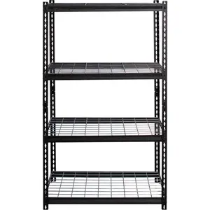 Lorell  Wire Deck Shelving, Black - 36 x 18 x 60 in.
