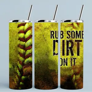 Softball | 20oz Skinny sublimation tumbler transfer print out (TRANSFER ONLY, NOT A FINISHED TUMBLER) Drinkware