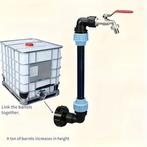 Universal Ibc Tote Adapter Set, Bronze Color Flat Arm Connector with Pe Pipe Interface, Durable Rust-Resistant, Fits Water Tanks, Fish Tanks, Bathtubs