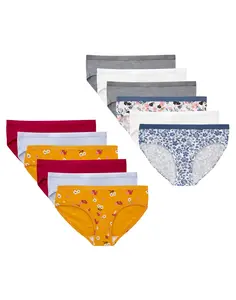 Hanes Girl's Underwear Hipsters, 12-Pack, Cotton-Stretch Assorted