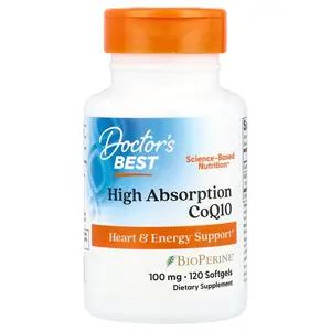Doctor's Best High Absorption CoQ10, 100 mg, 120 Softgels