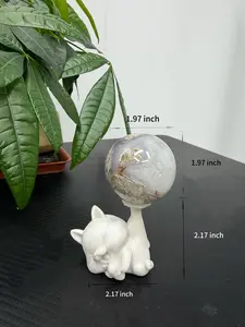 Connie(11168)gc.Money agate sphere with cute stand