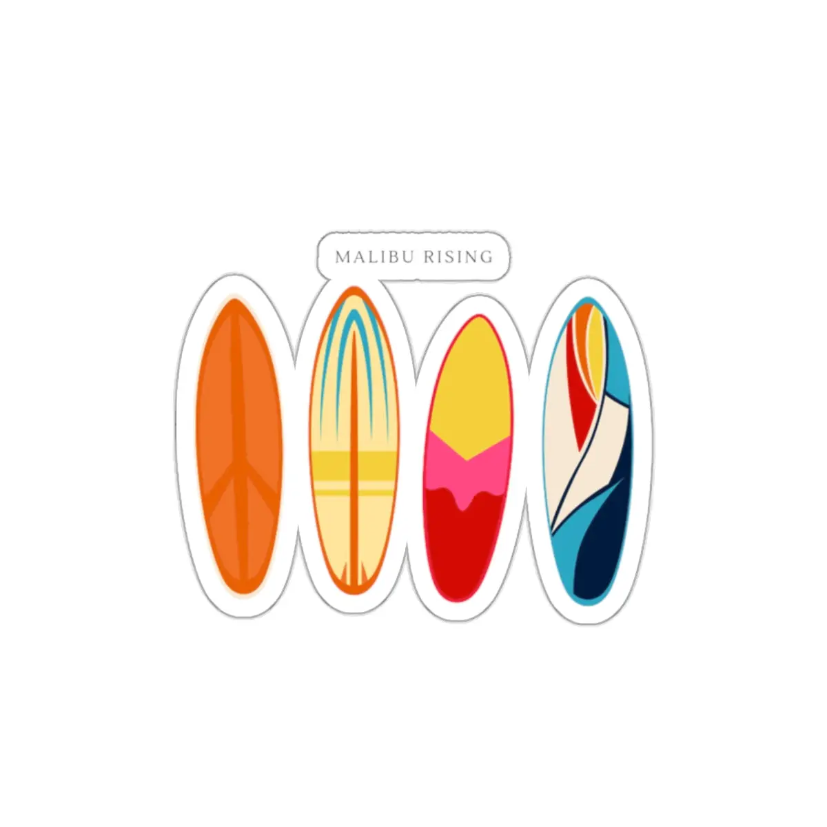 Surfboard Die-Cut Sticker Pack — Malibu Rising Surf Designs
