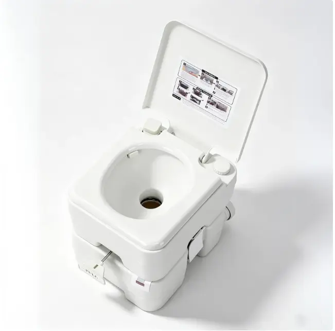 Pressurized 3-Outlet Flush Portable Toilet for Home & RV – 20L Display, Round Seat, Level Gauge, 22L Detachable Waste, 12L Clean Water Tank, Gray White – Pull-Out Water | Portable toilet 20L display three-outlet water pressure type pull-out water |