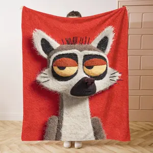 1PC SkunksPrint Flannel Blanket Beautiful and Comfortable Warm Nap Blanket for Sofa, Bed, Office, Car, Camping Travel Blanket, Home Decoration - Four Seasons Gift