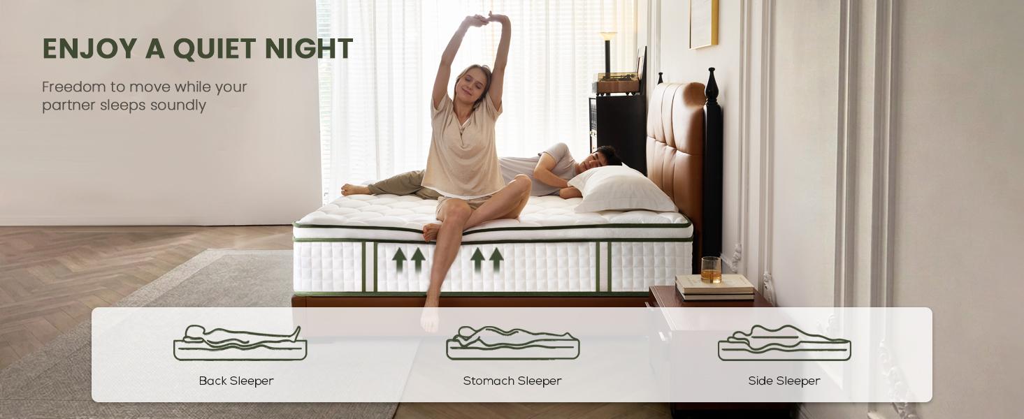 Bezzze Queen Hybrid Mattress in a Box 12 Inch Memory Foam & Pocket Spring Mattress for Pressure Relief & Motion Isolation, Individual Pocket Coils for Back & Lumbar Support, Soft Comfort Bed Mattress