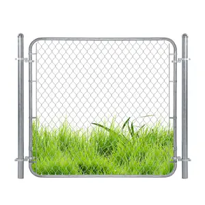 Adjust-A-Gate Chain Link Fence Gate w/Round Frame, Fits 24-72 in. Heavy-Duty Outdoor Reinforcement & Accessories for Gates and Fences