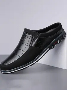Men's Fashion Business Slippers, Large Size Retro Hollow Out Mules, Comfortable Anti-Slip Rubber Durable Half Sandals, Office and Casual Wear