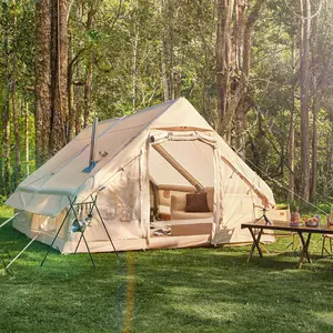 SENLEETO Inflatable Outdoor Shelter 129 sq ft Oversize Cabin Tent with AC Power Port Stormproof Air Beams 360° Calm-Guard for 8-10 Person Camping Automatic Portable Tent