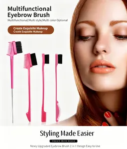 4 Types Dual-Ended Eyebrow Brush Set, Multifunction Brow Comb for Flyaways, Hair Coloring & Makeup Grooming
