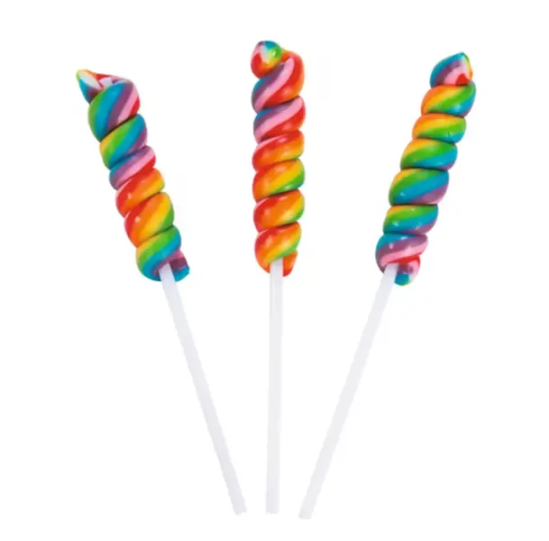 2" - 2 1/2" Mini Rainbow Twisty Cherry Lollipops - 24 Pc.