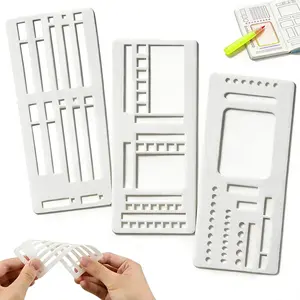 3 Pieces Reusable Planner Stencils/Templates for Dot Grid Journals, Bullet Journal Stencils, Calendars, and Journal Planning Accessories for Women