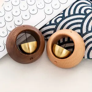 Contemporary Wooden Wind Chime with Brass Bell - No Electricity Required, Creates Relaxing Sounds - For Home Decoration - Perfect Gift for Nature Lovers Modern