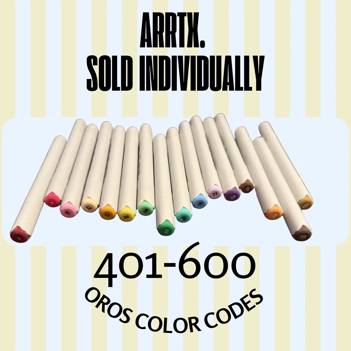 Arrtx Oros Single-Tip Art Marker Pen - 401-600 Series Alcohol Ink Marker, Office Writing & Stationery Tool, Ink Markers