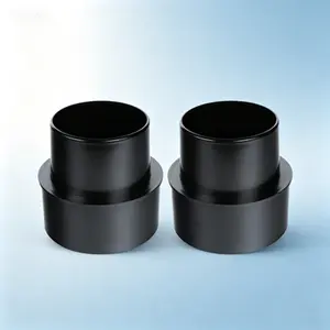 5" to 4" ABS Plastic Dust Collector Reducer Fitting, Black, Reusable Airflow Adapter, Pack of 2, Heavy-Duty Vacuum Hose Connector for Workshop Dust Collection Systems