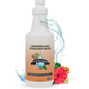 &  Demineralized Water for  Cleaner - PVC-Free Floor Cleaning Solution Compatible for   Mops - Multi-Surface Cleaner for  Surfaces - Tropical Bloom Scent, 32 oz