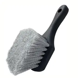 Wheel & Tire Brush for Car Rim, Soft Bristle Car Wash Brush, Car Cleaning Tool, Cleans Tires & Releases Dirt and Road Grime, Short Handle for Easy Scrubbing Black, Car Detailing Brushes