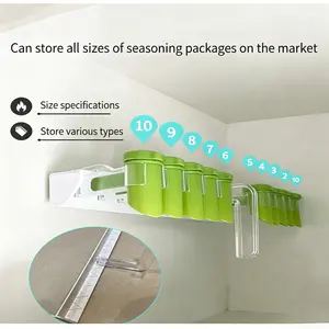 Wall Mounted Seasoning Packet Organizer with Sealing Clips