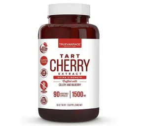 Tart Cherry Extract Capsules with Celery Seed Extract and Bilberry for Joint Support, Muscle Recovery, and Uric Acid Flush Support, Made in The USA - 90 Tart Cherry Capsules