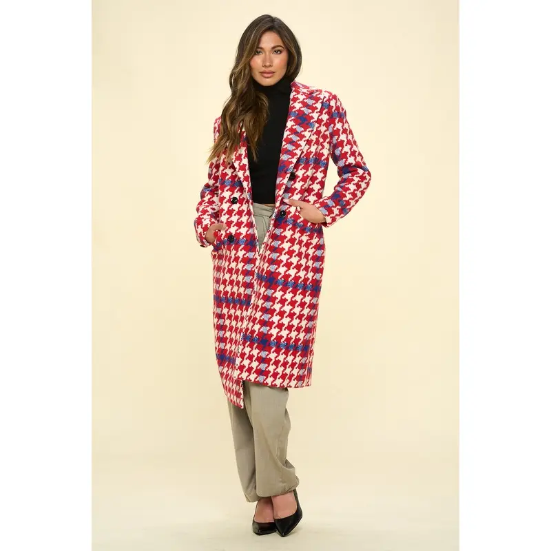 Checkmate Chic Houndstooth Coat