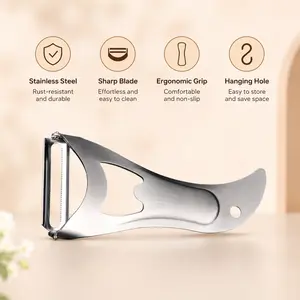 1 Count, Stainless Steel Multi-Function Peeler, for peeling fruits, vegetables and opening bottles for daily home kitchen use