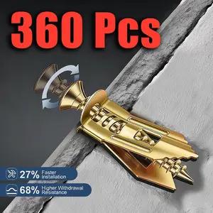 120/240/360 Pack Anti‑Corrosion Hollow Wall Drywall Anchors Self‑Tapping Screws, Pre‑Drill Free Simple Install Heavy‑Duty Fasteners for TV Bike Cabinet Shelf Mounting
