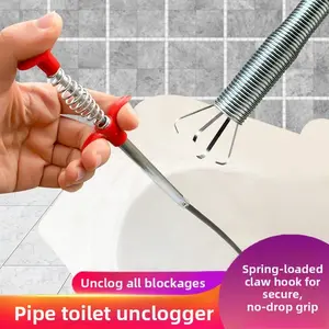 Drain Snake 4-Claw Manual Drain Auger with Flexible Cable for Kitchen Sink Bathtub Toilet Ergonomic Handle for Easy Clog Removal Reusable Eco-Friendly Tool