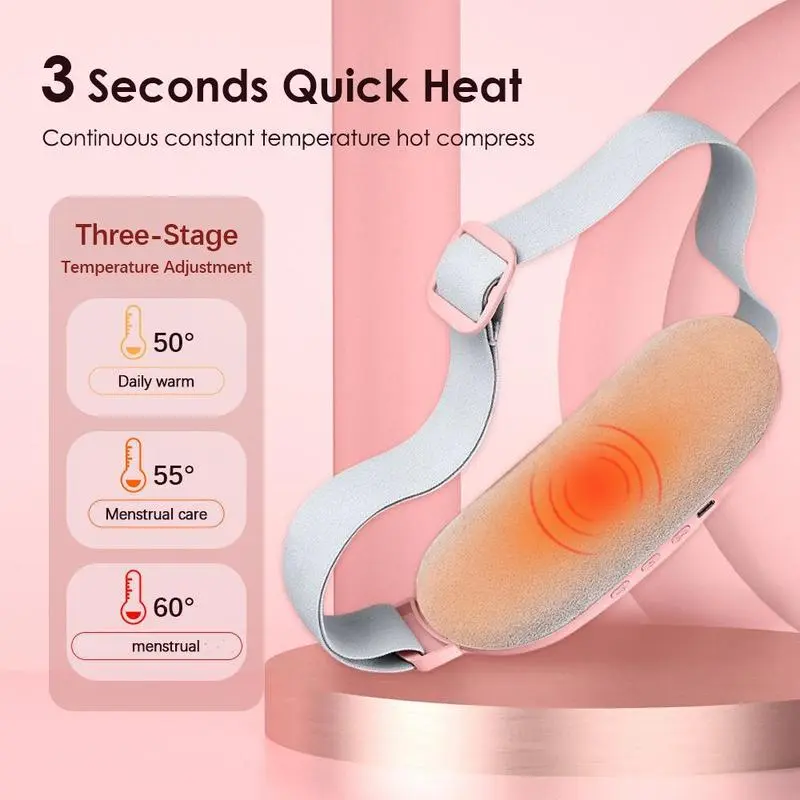 Menstrual Heating Pad Smart Uterus Warmer Belt, 1-Count Vibrating Abdominal Massage Waist Massager for Relief Menstrual Heating Pad Smart Uterus Warmer Belt, 1-Count Vibrating Abdominal Massage Waist Massager for Relief