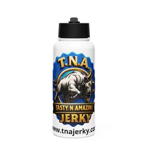 TNA JERKY Bull Mug 32oz Stainless steel water bottle with a straw lid