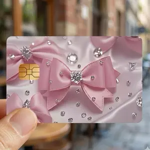Cute Pink Bow Debit Card Skin Sticker 2 Pack Vinyl Credit Card Cover