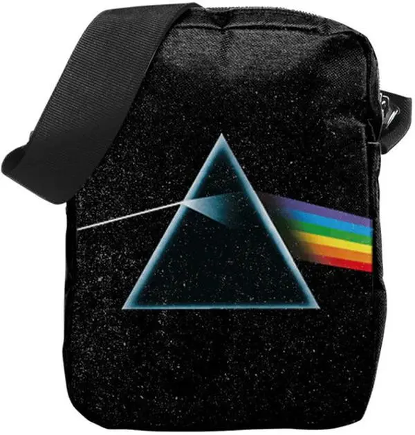 New Pink Floyd Rocksax Dark Side of the Moon Logo Black Messenger Bag - Collectible Crossbody Bag with Adjustable Strap, Practical Pocket, Multi-Compartment Stash Pockets, Synthetic Material, Zip Closure [SPECIAL PRODUCTS]