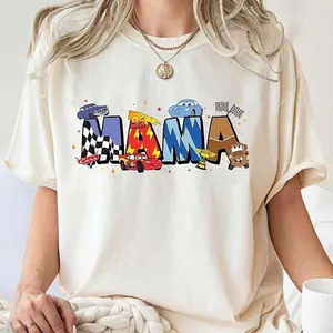 Mama Mc. Queen Cars Shirt, Cars Movie Mama T-Shirt, Lightning Mc Queen Shirt, Car Mom Shirt, Mother's Day Gift For Mom